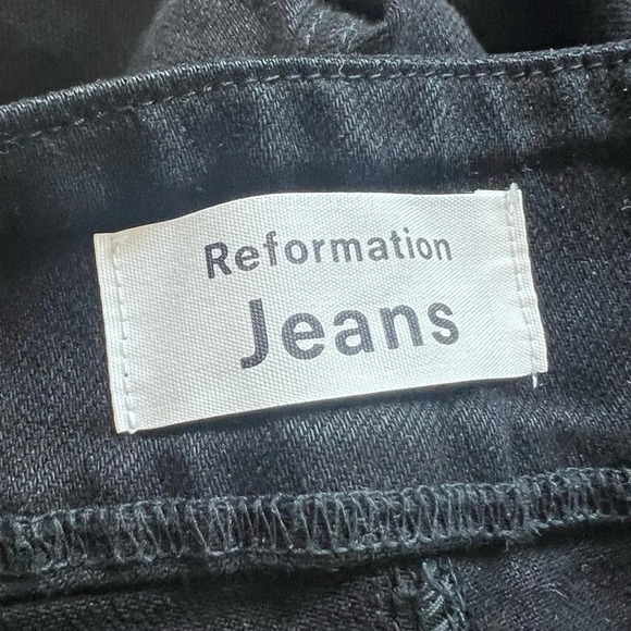 NWOT Reformation Yasmin High Waist Skinny Jeans Black Belted Denim Women’s 26 - Picture 8 of 12